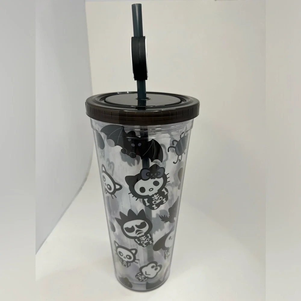Hello Kitty & Friends Halloween Skeleton Plastic Tumbler 24oz W/ Straw Topper